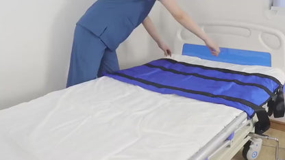 Bed Positioning Mat with Reinforced Handles, Lifting and Turning Patient Sheet Transfer Blanket Suitable for Caregivers