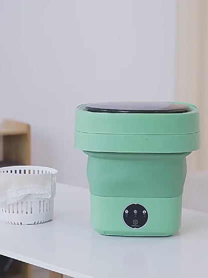 11L Folding Portable Washing Machine – Mini Ultrasonic Washer with Spin Dryer Basket