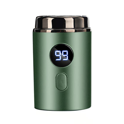 Portable Electric Mini Shaver – Rechargeable Pocket Razor with Digital Display for Men