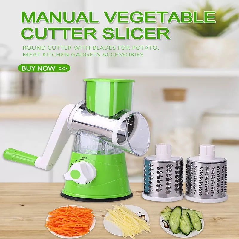 Manual Vegetable Cutter Slicer Multifunctional Round Mandoline Slicer –  Dateess