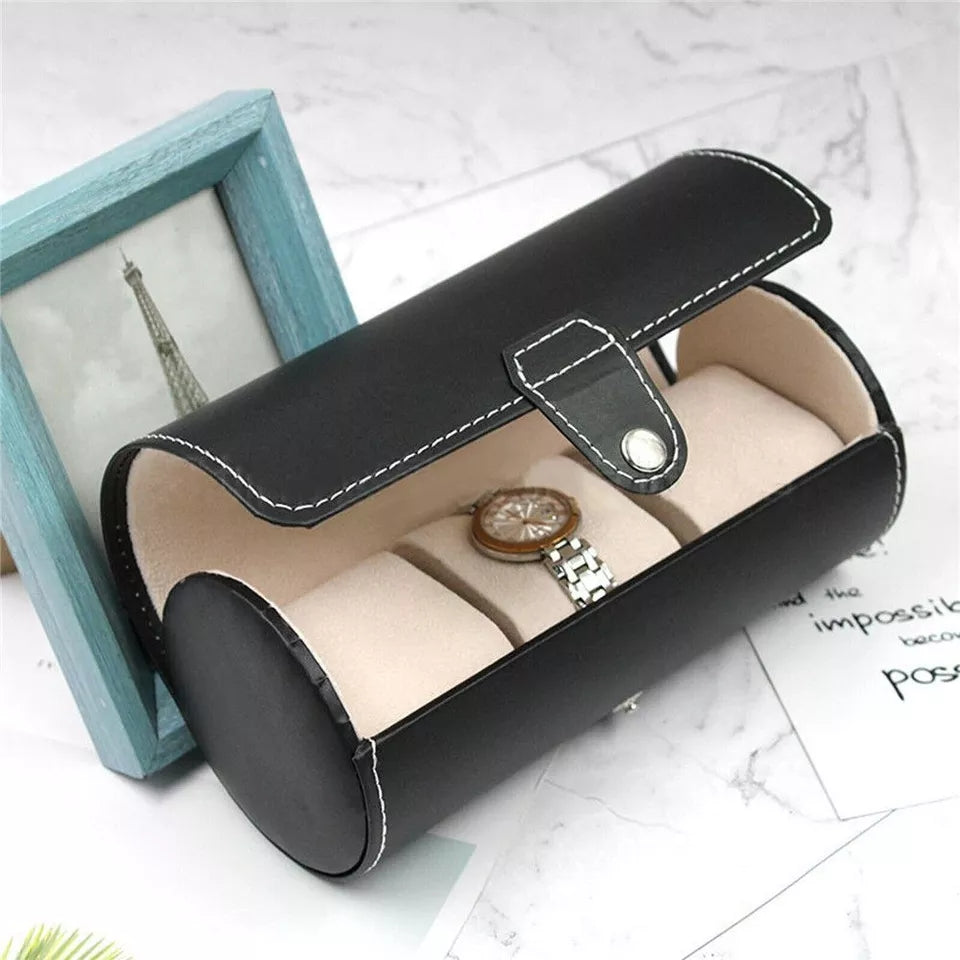 3 Slot Leather Watch Box