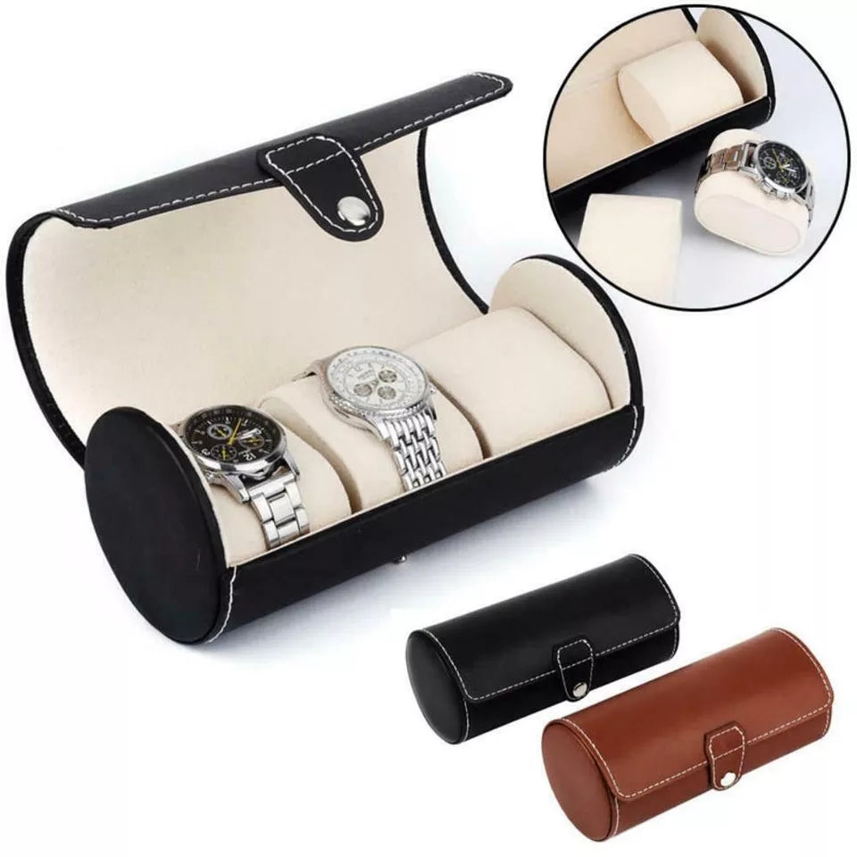 3 Slot Leather Watch Box