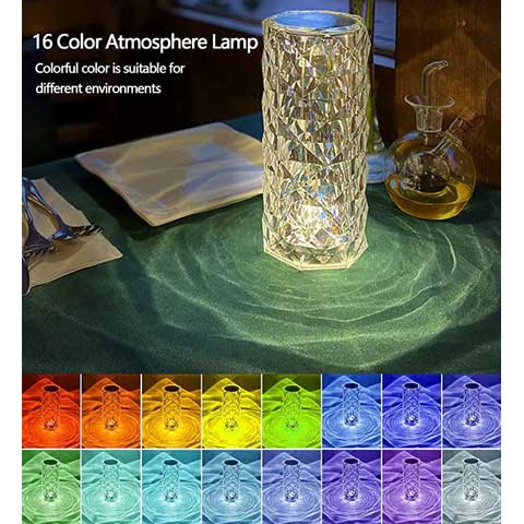 Diamond LED Crystal Table Touch Lamp