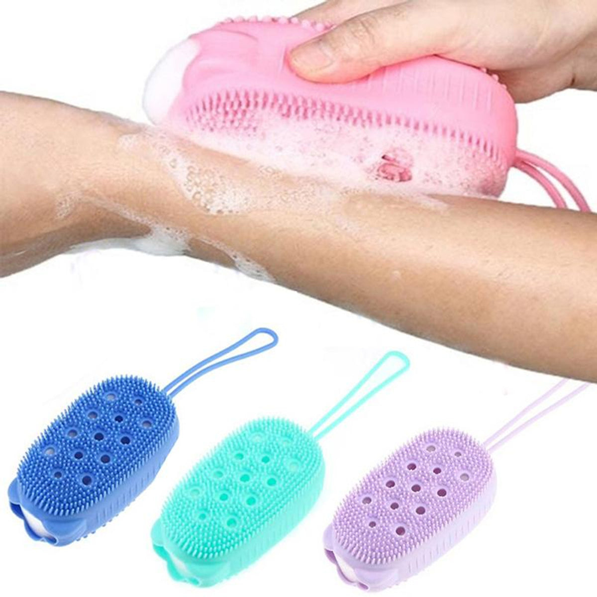 Silicone Bath Body Brush & Silicone Massage Bath Brush Combo Deal